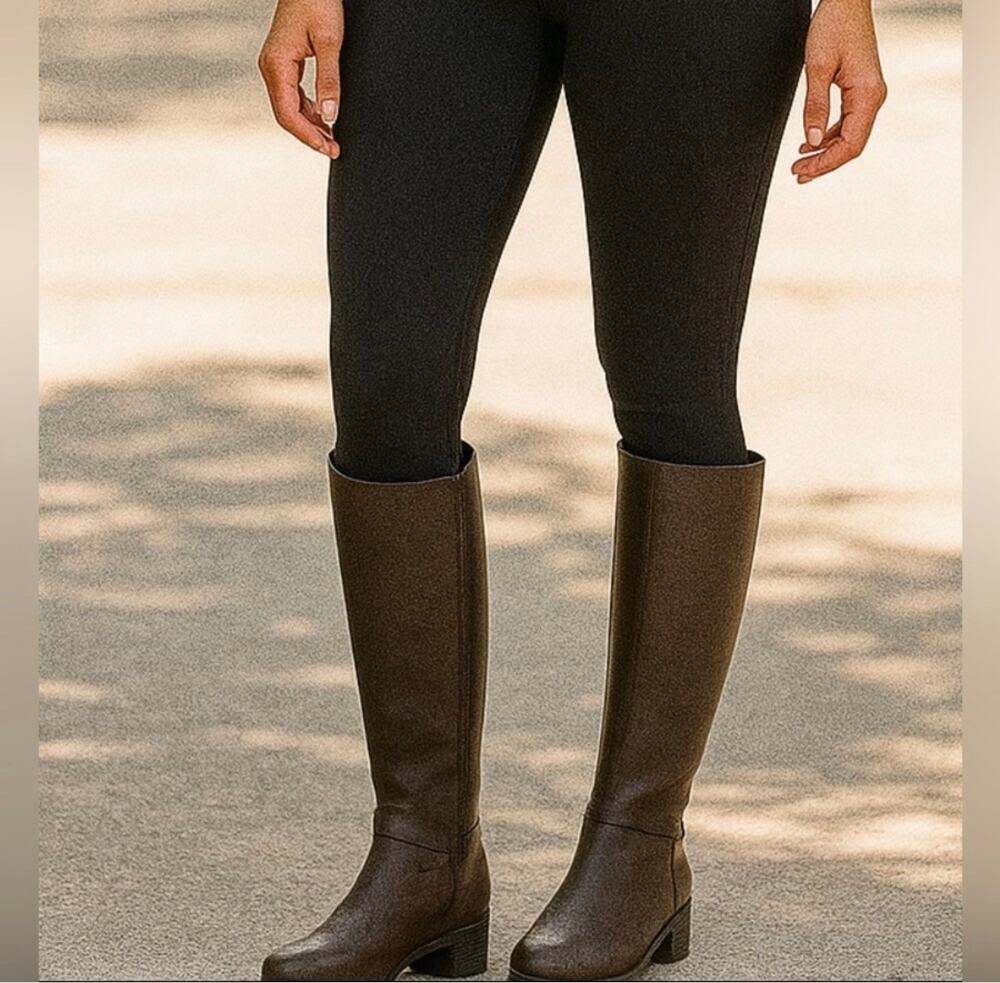 Easy Street Jewel Black Riding Boots Women’s 6M Knee High Studded Comfort